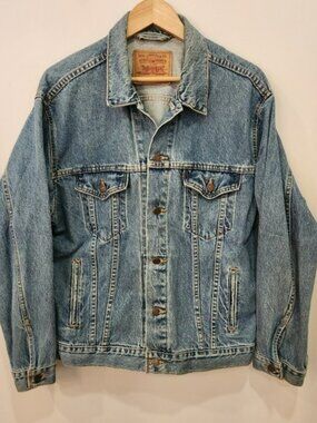 Vintage Levi's 70507-0389 Denim Jean Trucker Jacket Made In USA 80’s Size Large